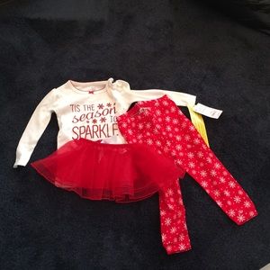 NWT Carter’s 3-piece holiday set. Size 12 months.